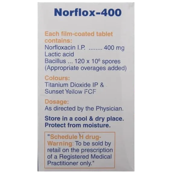 norflox 400mg tablet 10's